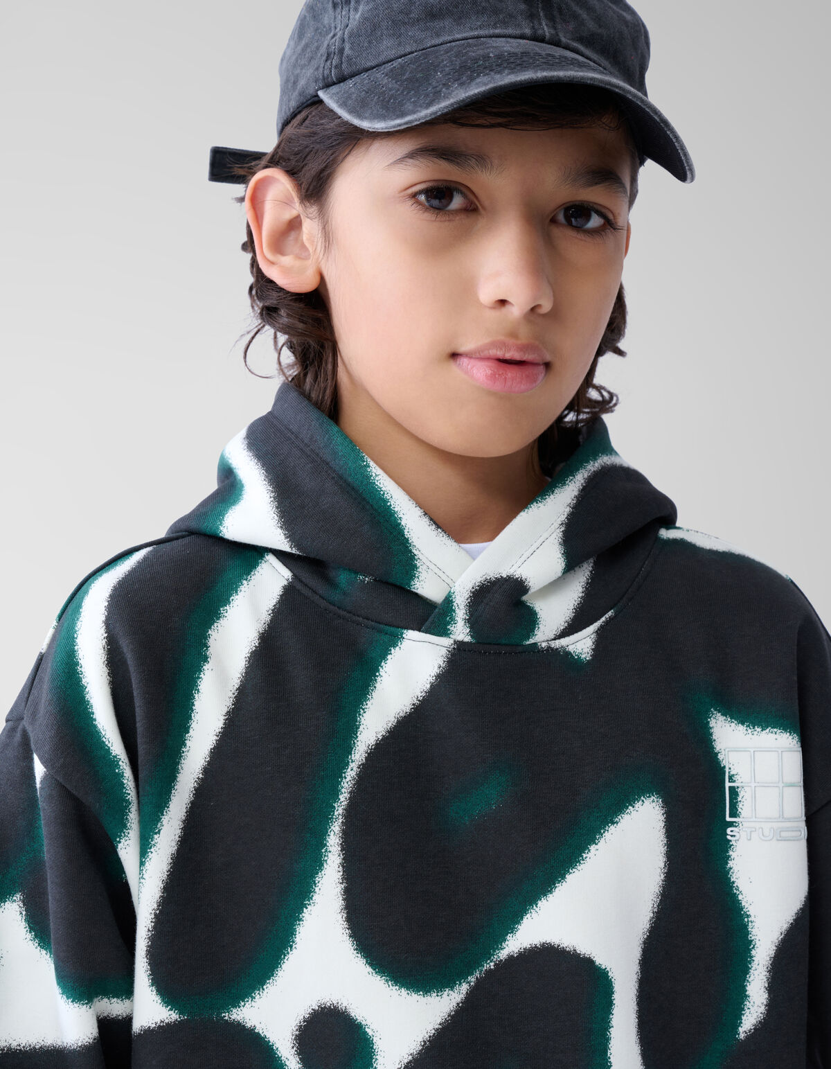 Printed Hoodie Zwart SHOEBY BOYS