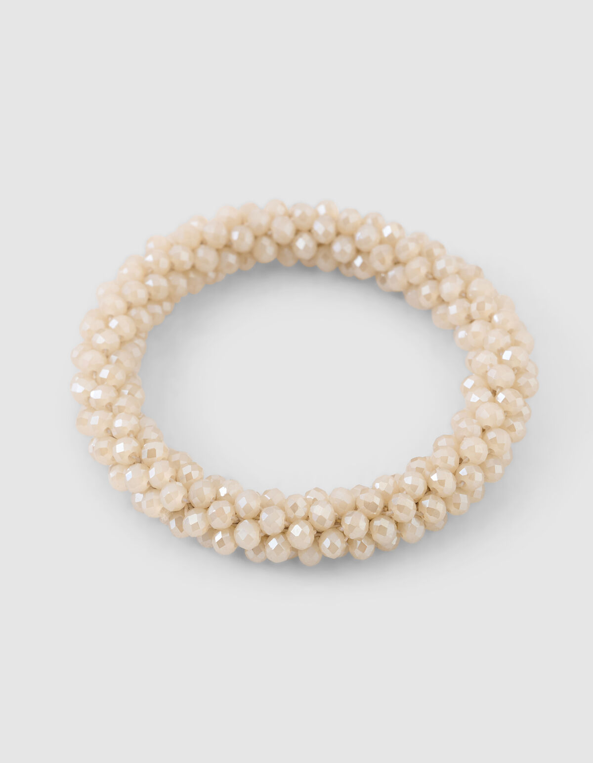 Beaded Haarelastiek Beige SHOEBY ACCESSOIRES