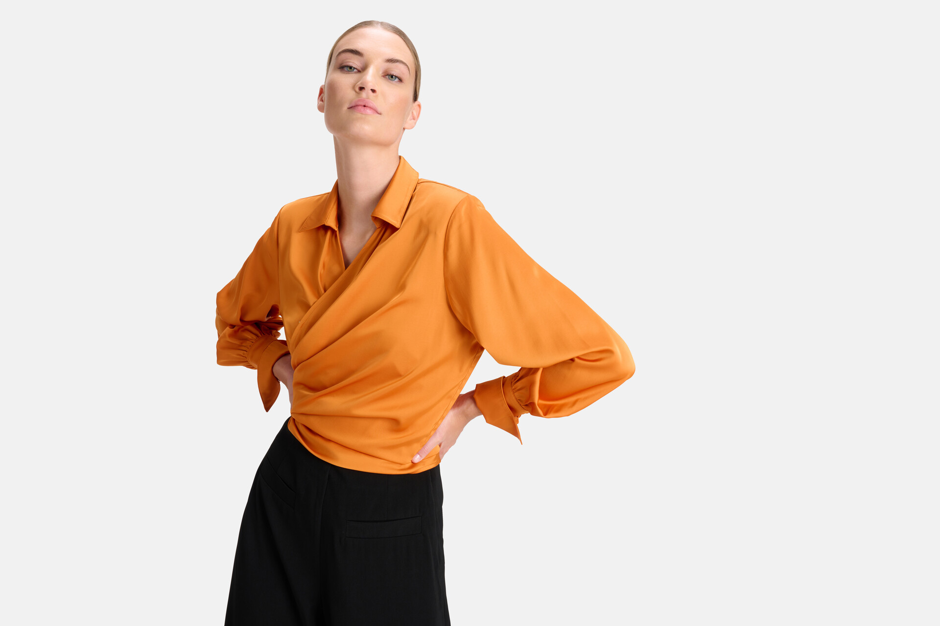 Satijnen Blouse Oranje By Mieke SHOEBY WOMEN