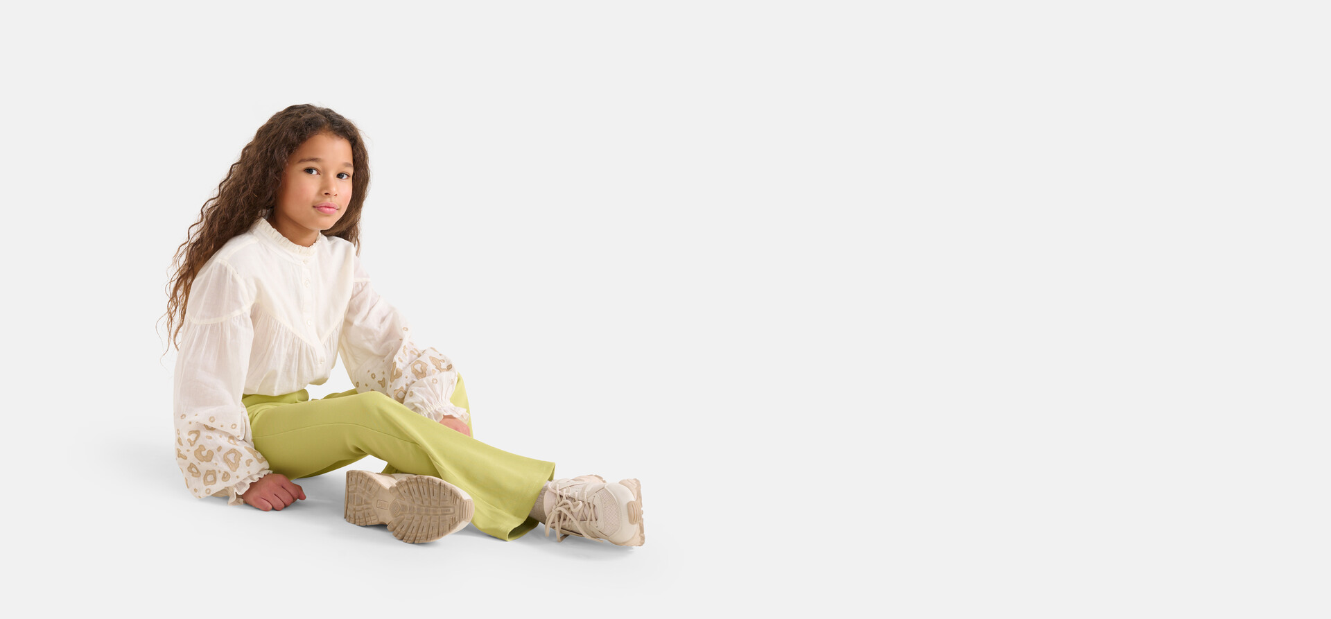 Rib Flared Legging Groen SHOEBY GIRLS