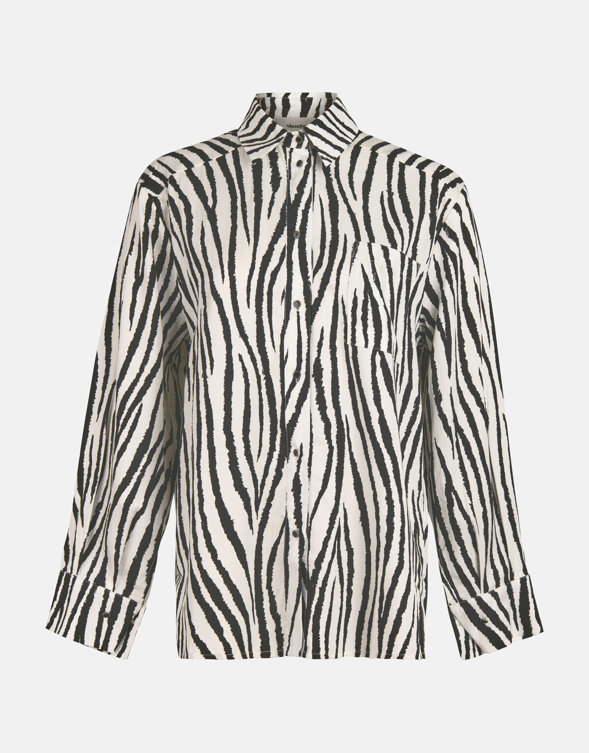 Zebra Printed Blouse Zwart/Wit SHOEBY WOMEN