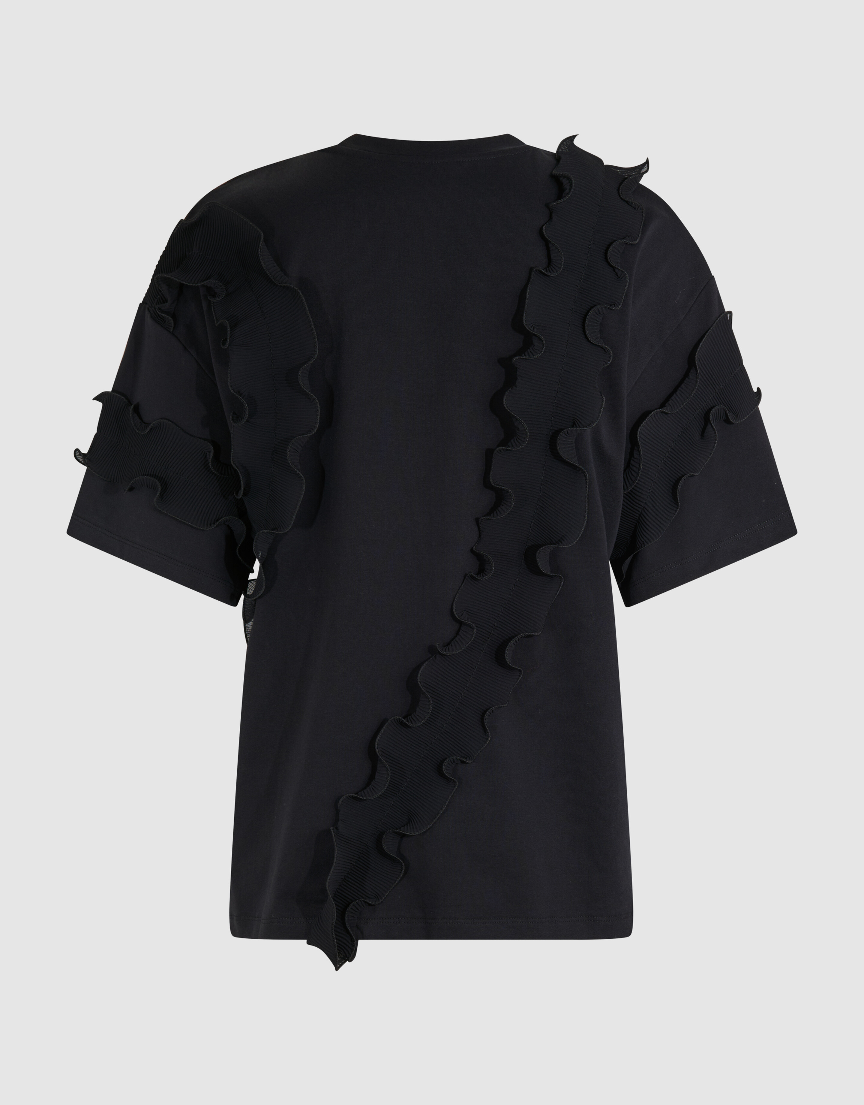 Ruffle T-shirt Zwart SHOEBY WOMEN