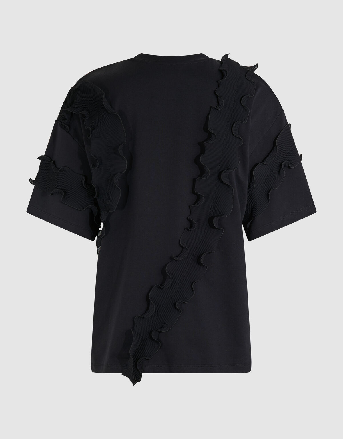 Ruffle T-shirt Zwart SHOEBY WOMEN