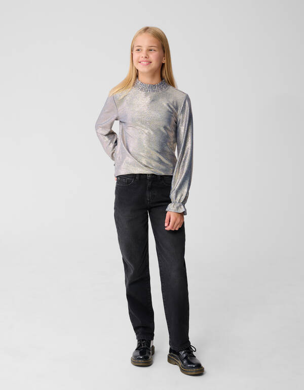 Metallic Longsleeve Top Blauw/Zilver SHOEBY GIRLS