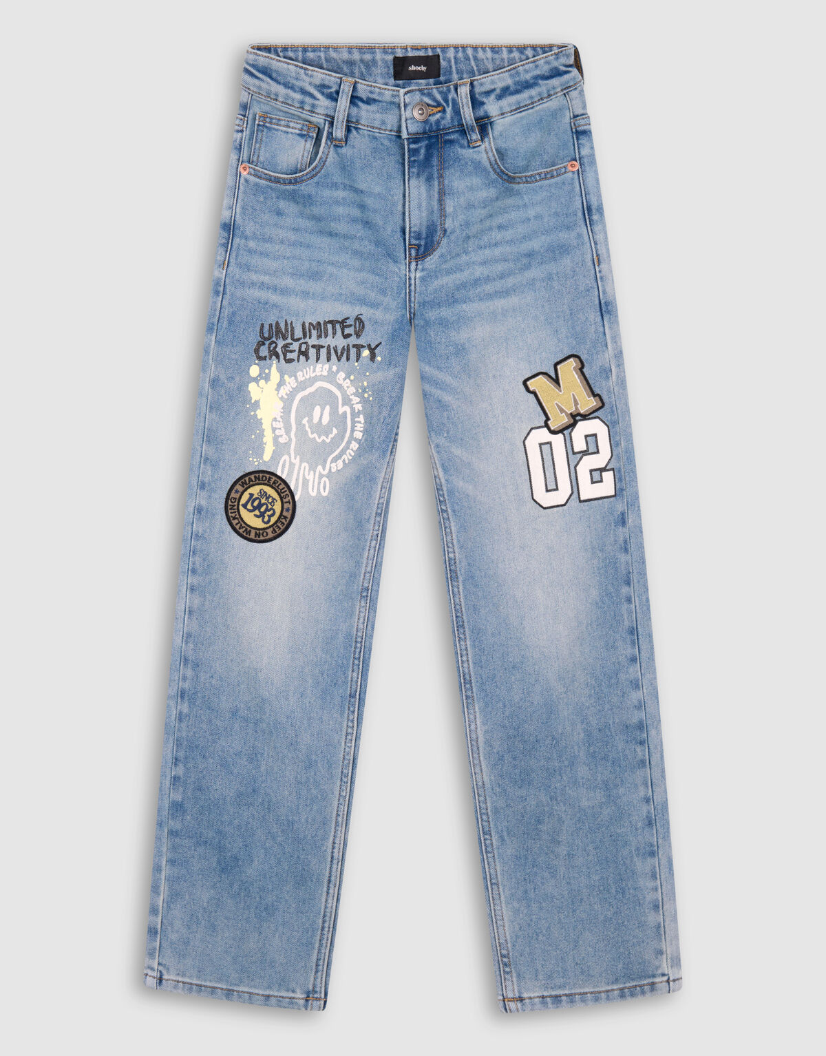 Artwork Straight Fit Jeans Blauw SHOEBY WOMEN