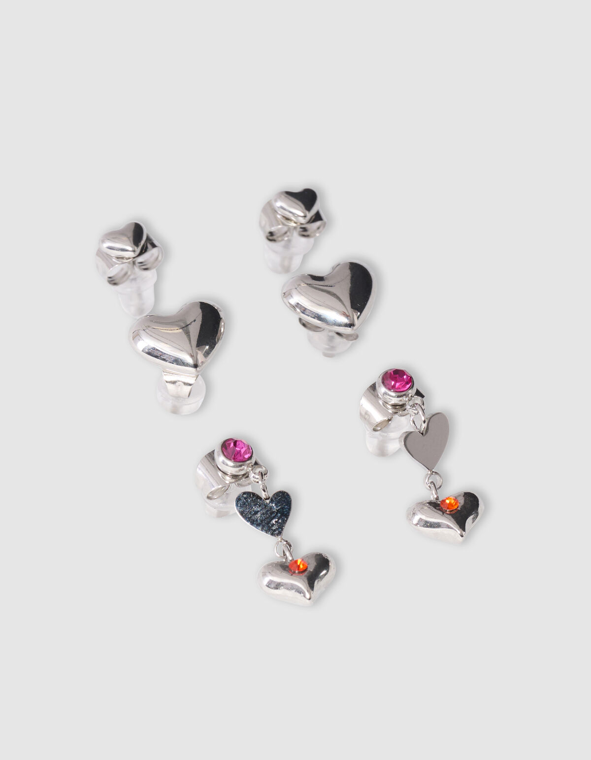 Heart Stud Oorbellen Set Zilver SHOEBY ACCESSOIRES