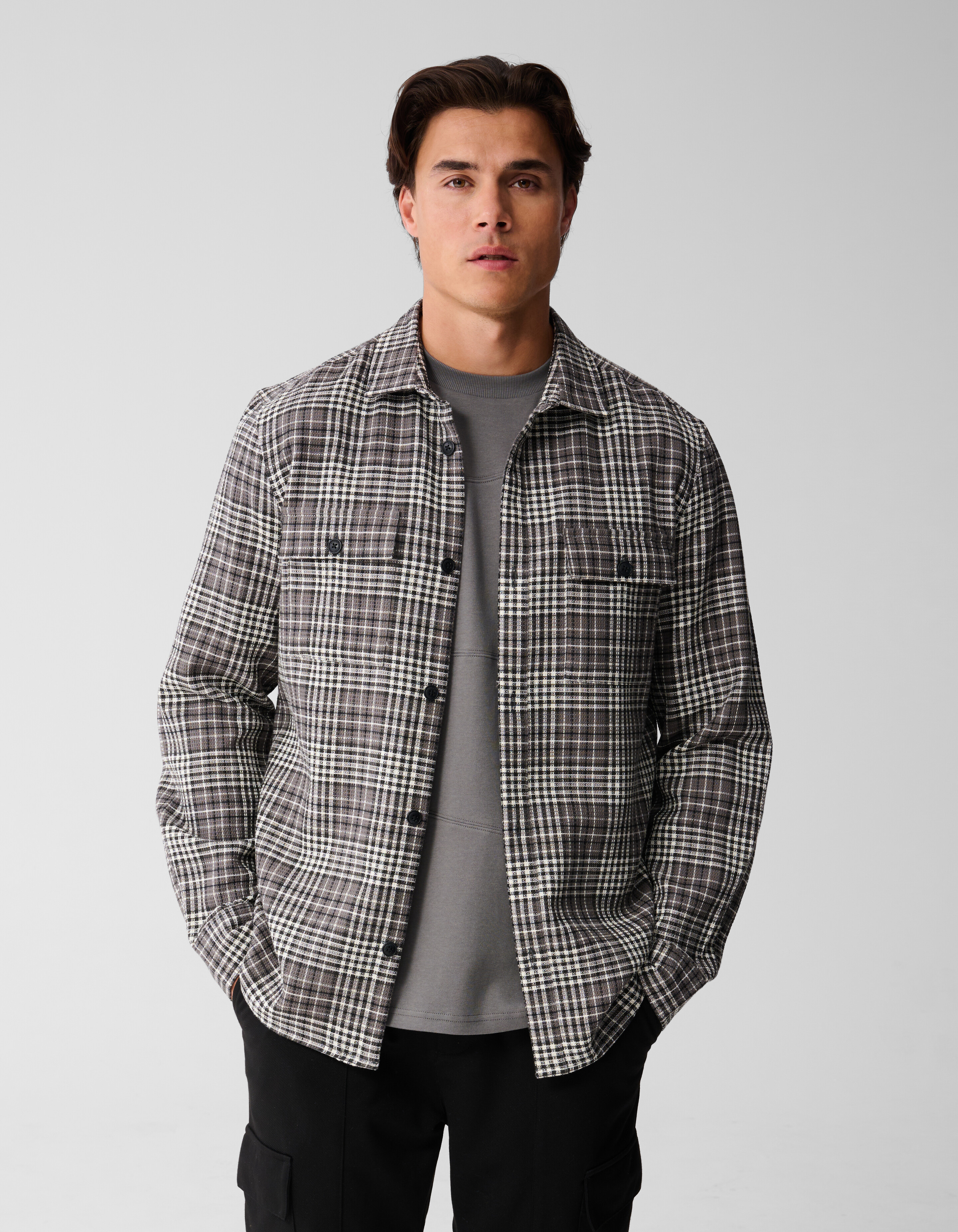 Ruiten Overshirt Donkergroen SHOEBY MEN