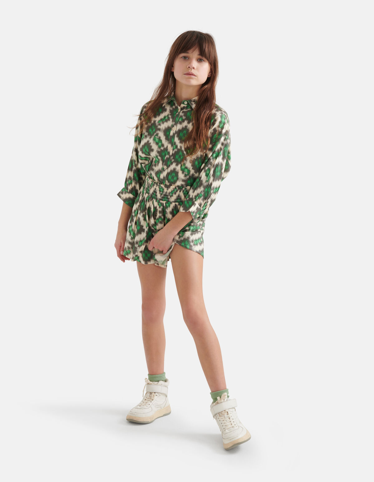Grafische Blouse Gebroken Wit SHOEBY GIRLS