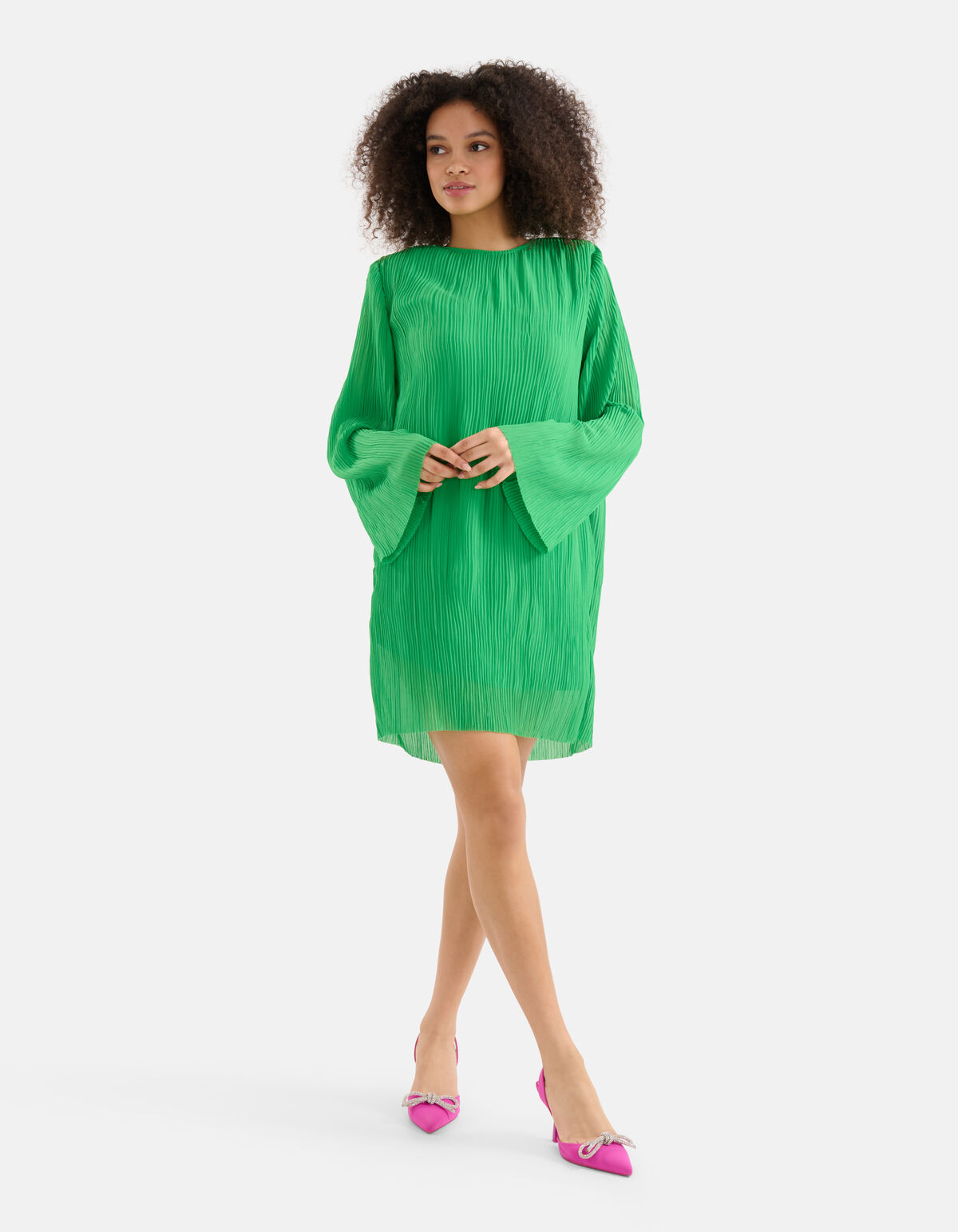 Plisse Jurk Groen SHOEBY WOMEN