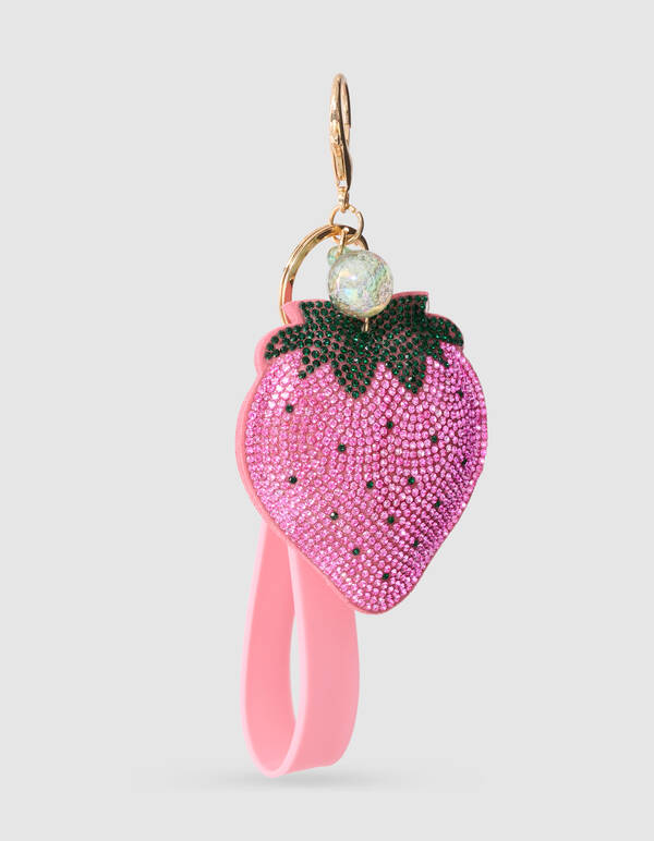 Strawberry Strass Sleutelhanger Roze SHOEBY ACCESSOIRES