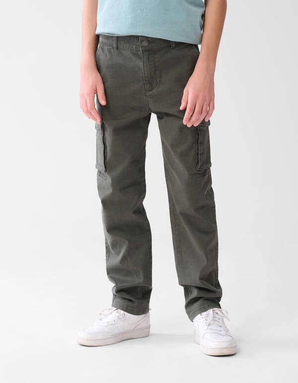Straight Fit Cargo Broek Donkergrijs SHOEBY BOYS