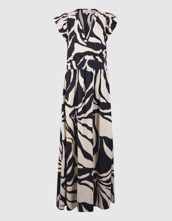 Printed Maxi Jurk Zwart SHOEBY WOMEN