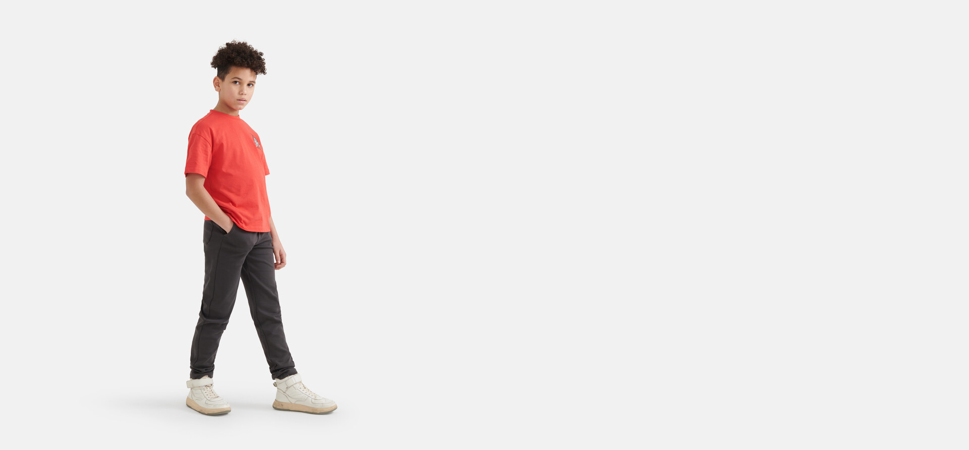 Slim Fit Broek Donkergrijs SHOEBY BOYS