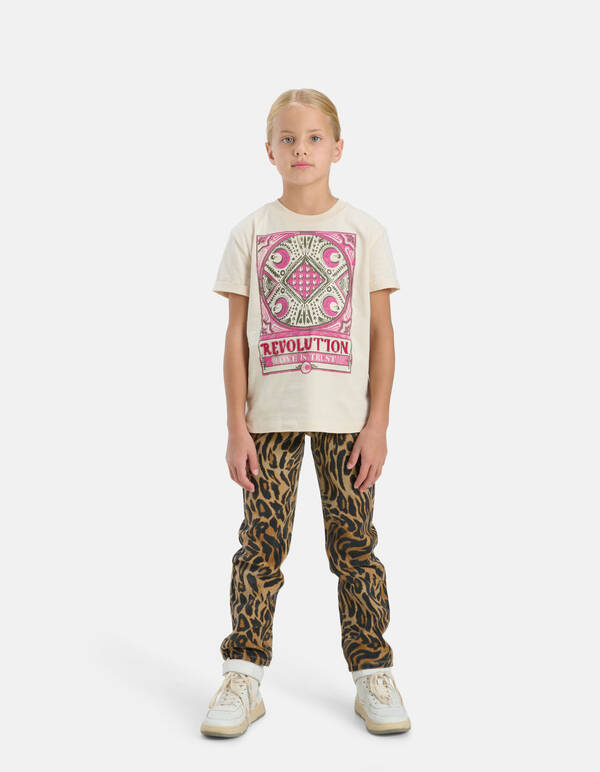 Leopard Straight Fit Denim Jeans SHOEBY GIRLS