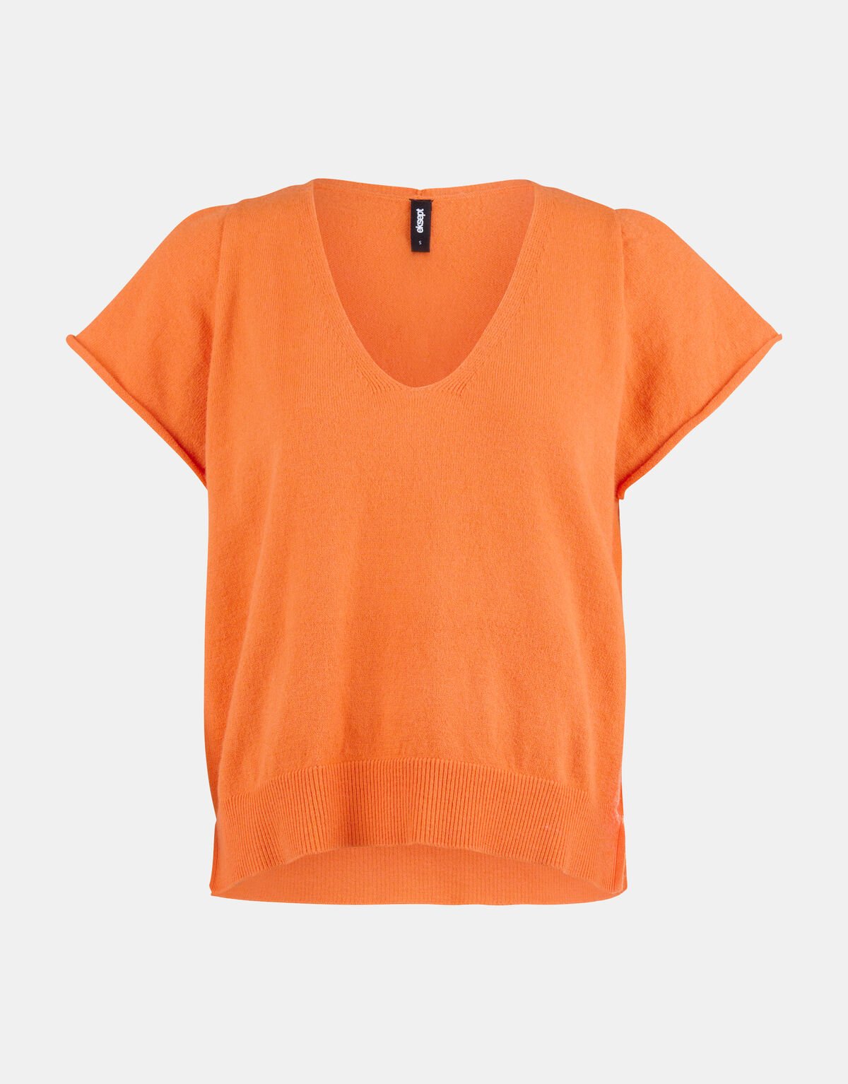 Gebreide V-Hals Top Oranje EKSEPT