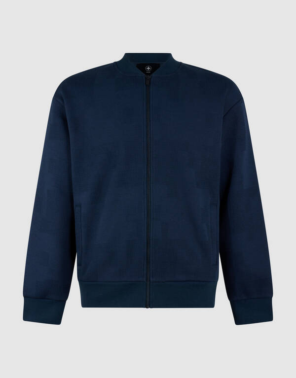 Ruiten Jacquard Bomber Jack Donkerblauw SHOEBY MEN