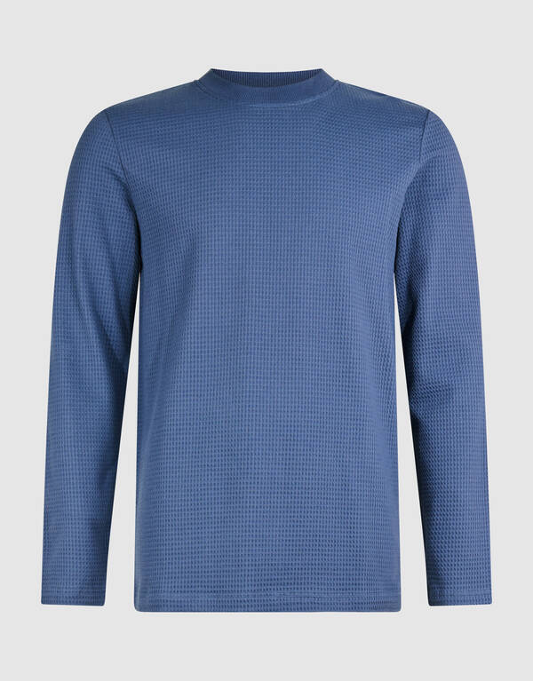 Structuur Longsleeve T-shirt Blauw SHOEBY MEN