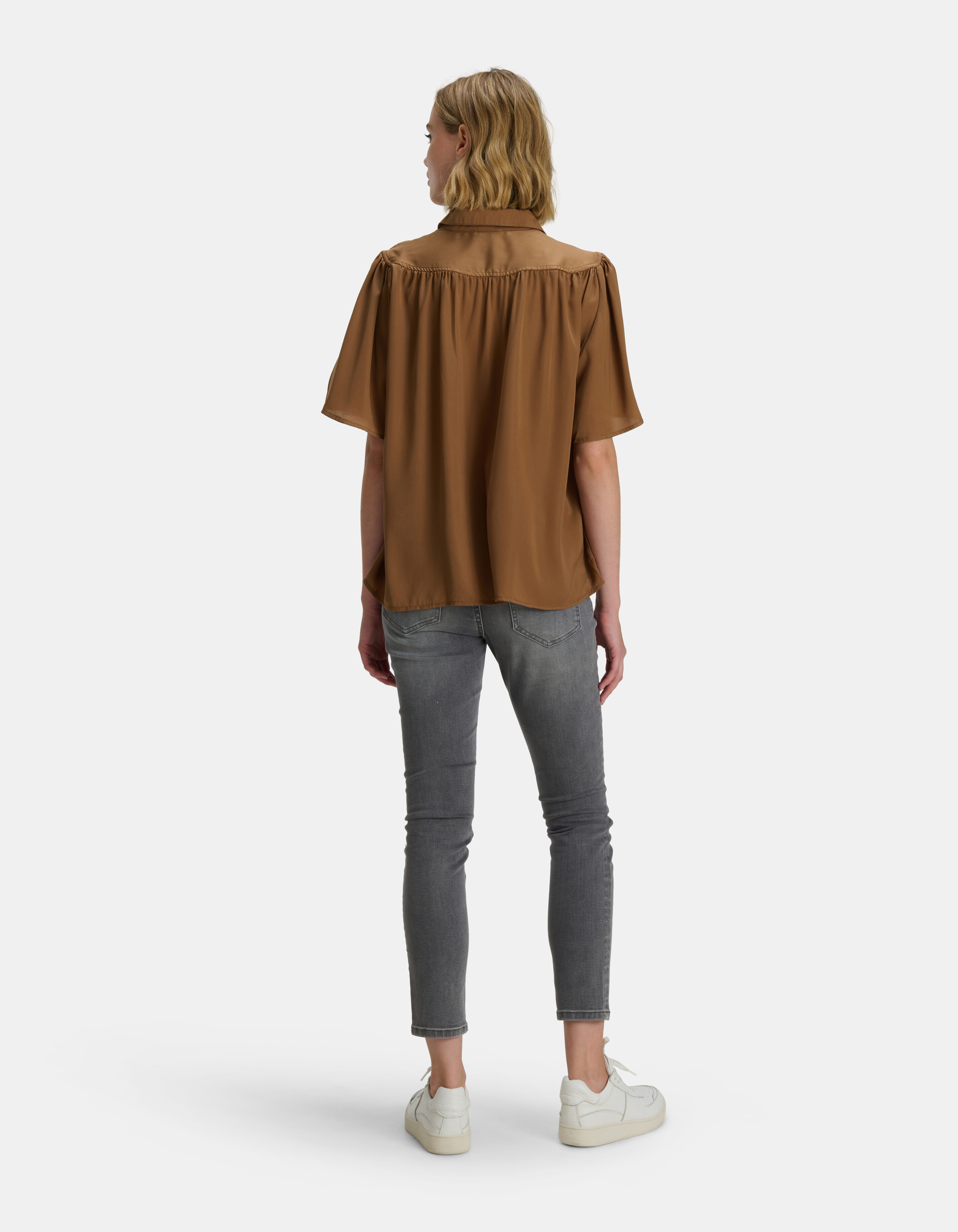 Oversized Satijnen Blouse Bruin SHOEBY WOMEN