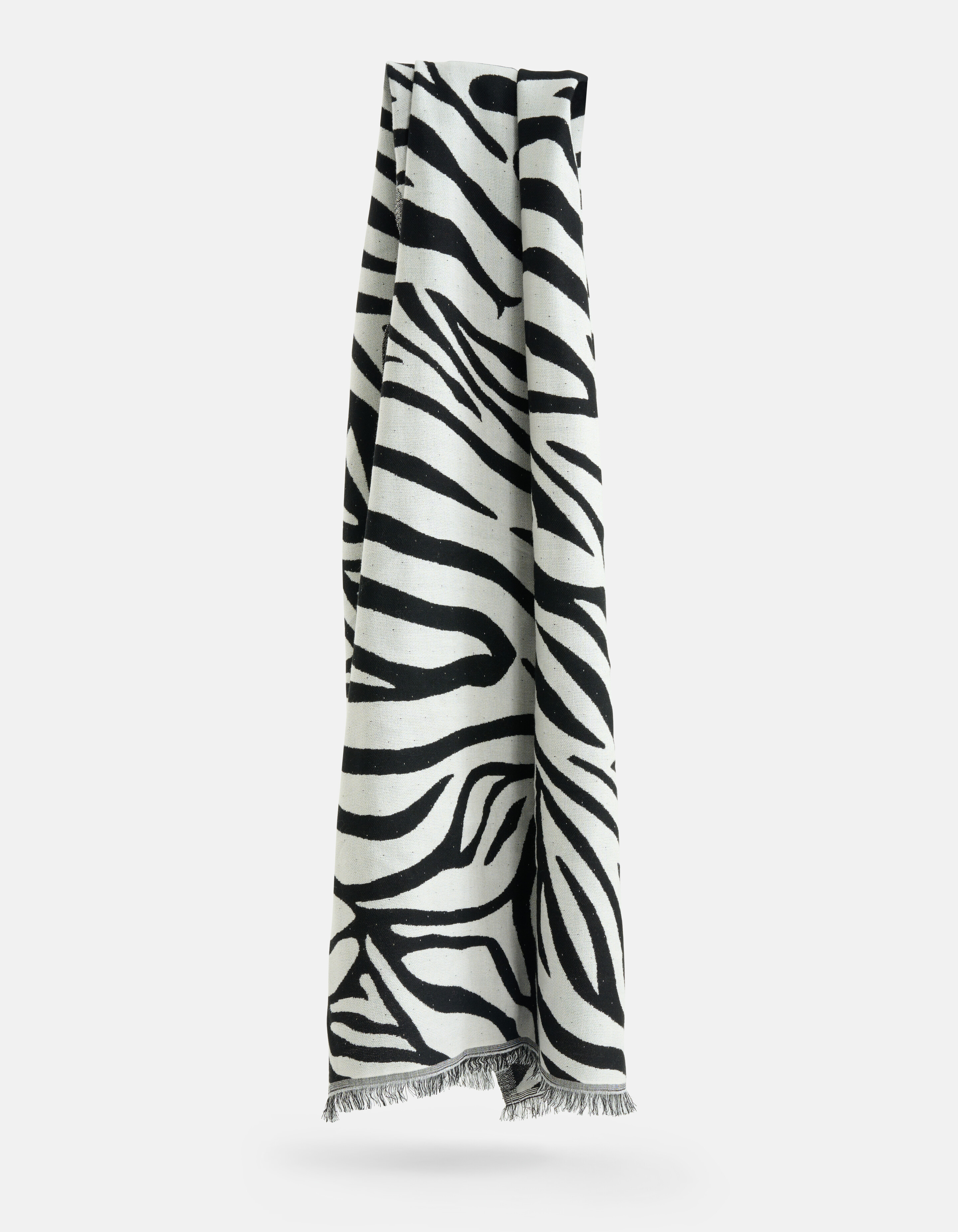 Zebra Jacquard Sjaal Zwart/Wit SHOEBY ACCESSOIRES