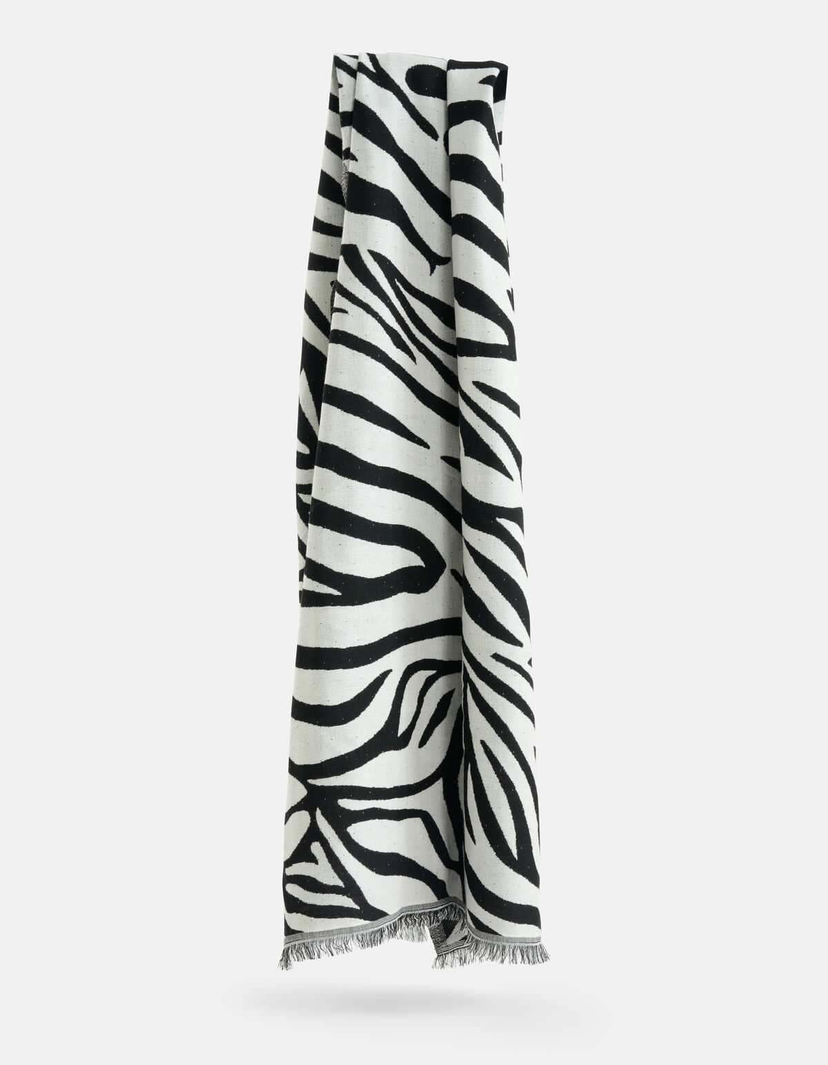 Zebra Jacquard Sjaal Zwart/Wit SHOEBY ACCESSOIRES