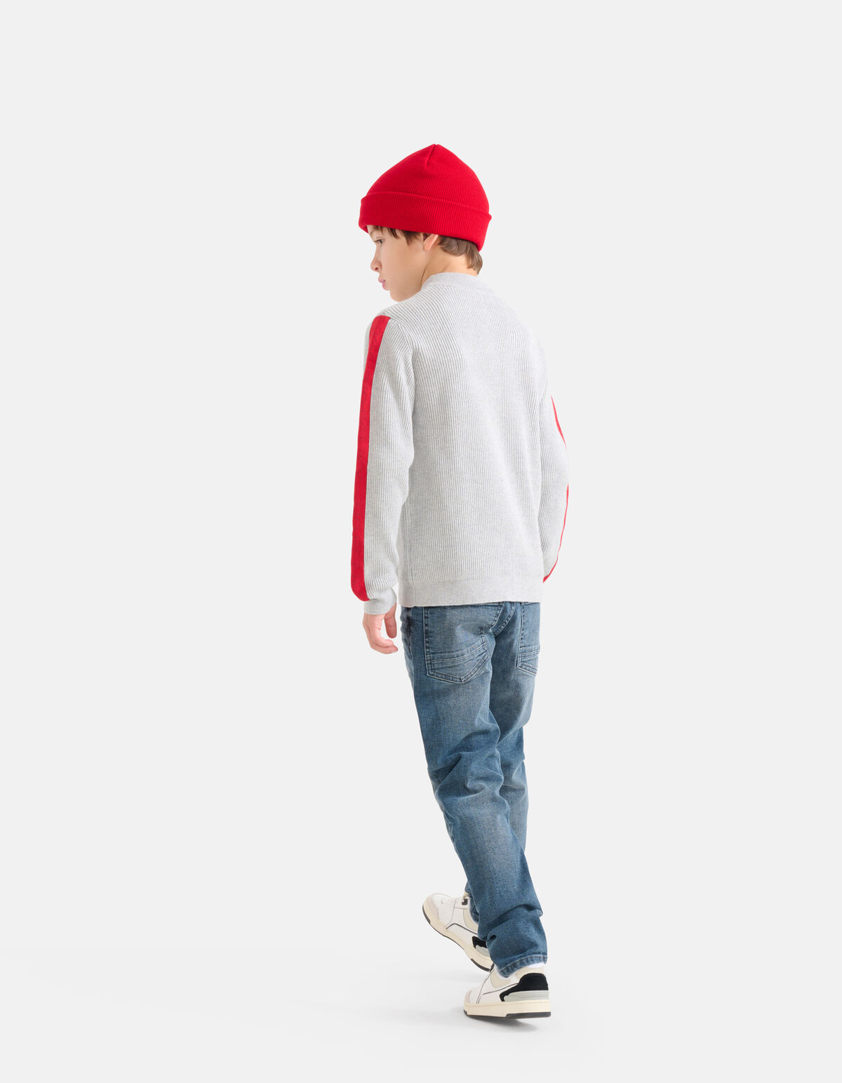 Gebreide Tape Trui Lichtgrijs SHOEBY BOYS