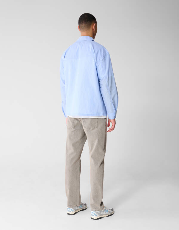 Relaxed Fit Pinstripe Overhemd Lichtblauw SHOEBY MEN