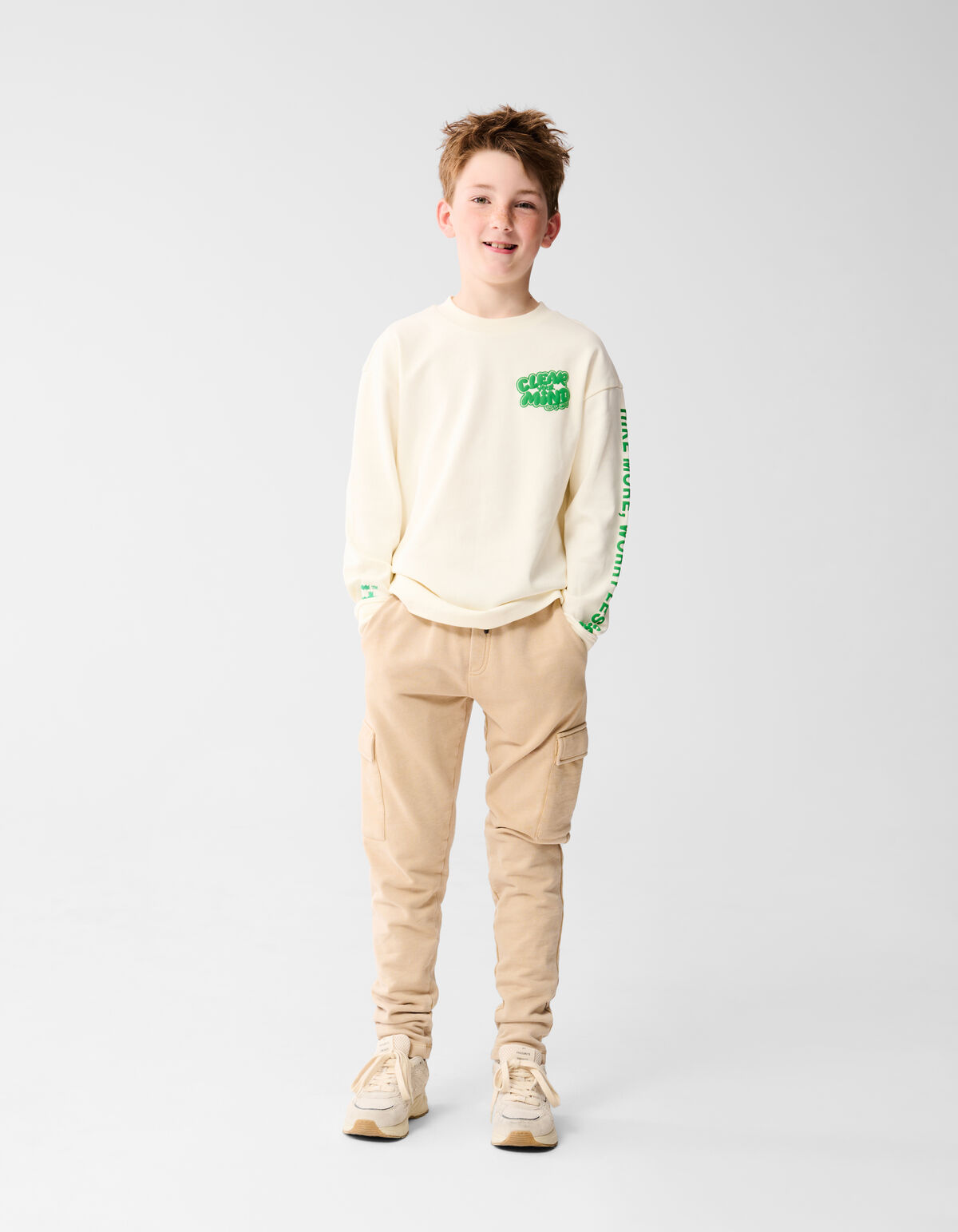 Washed Cargo Broek Gebroken Wit SHOEBY BOYS