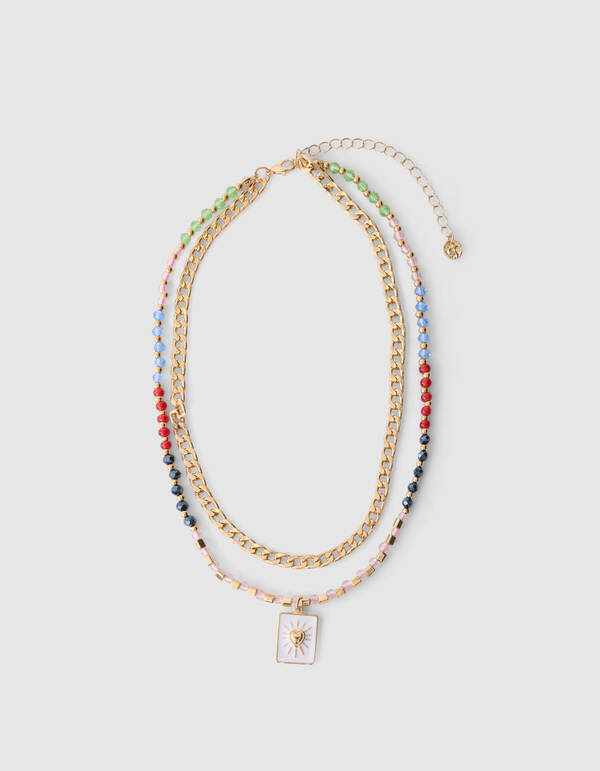 Layered Beaded Ketting Goud SHOEBY ACCESSOIRES