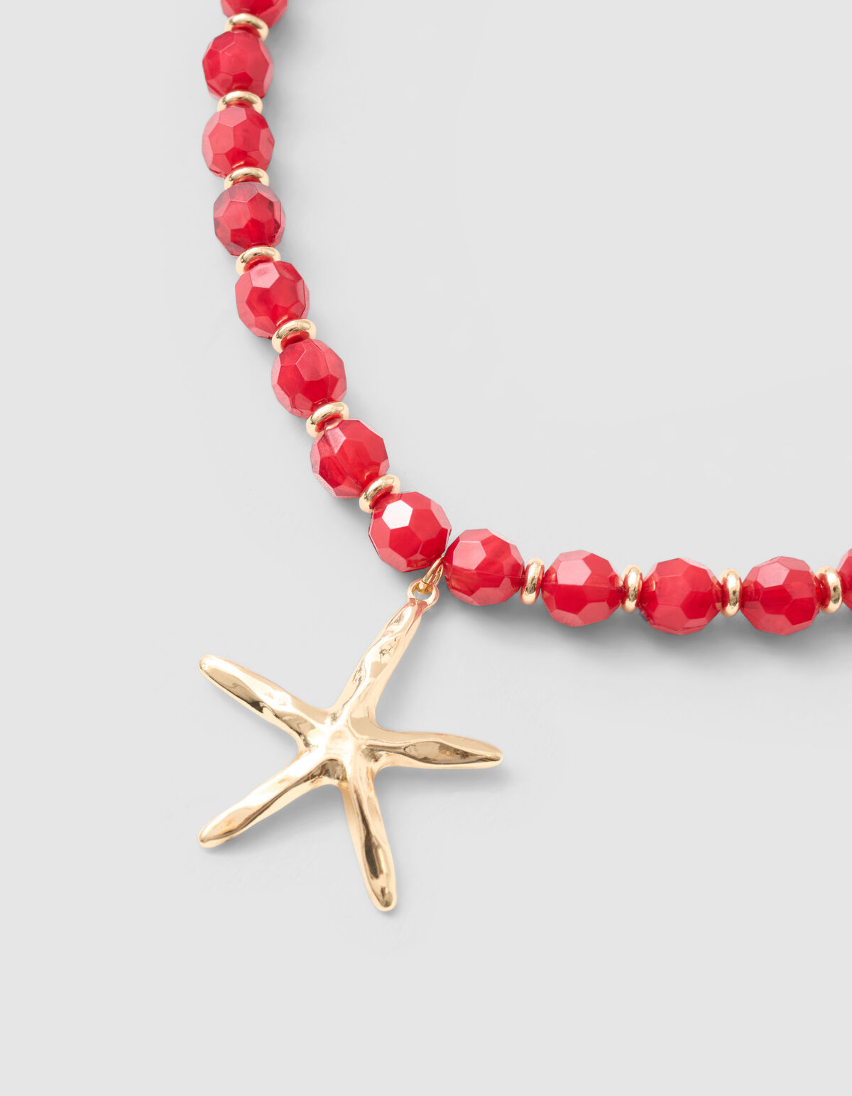Beaded Starfish Ketting Rood SHOEBY ACCESSOIRES