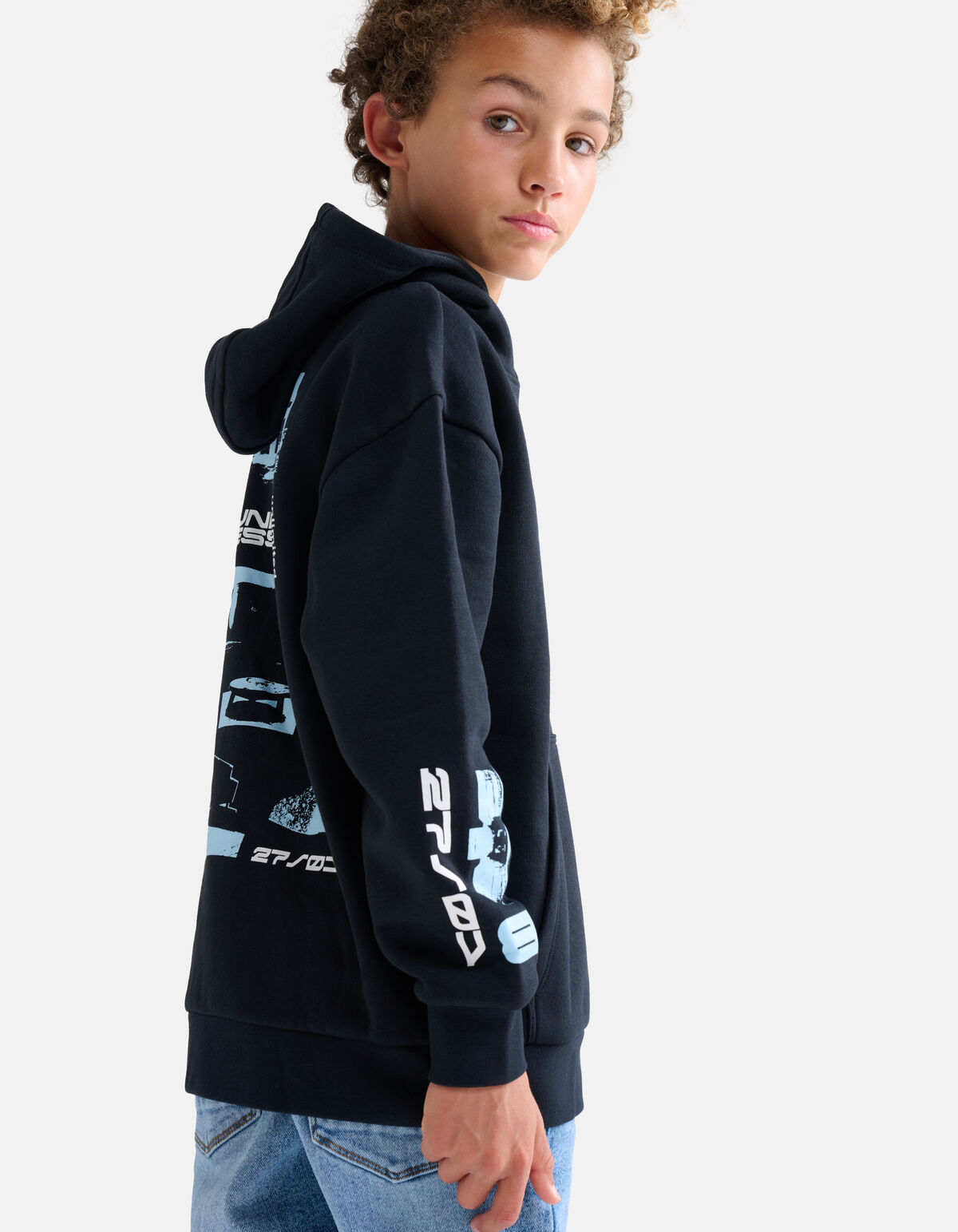 Printed Hoodie Zwart SHOEBY BOYS