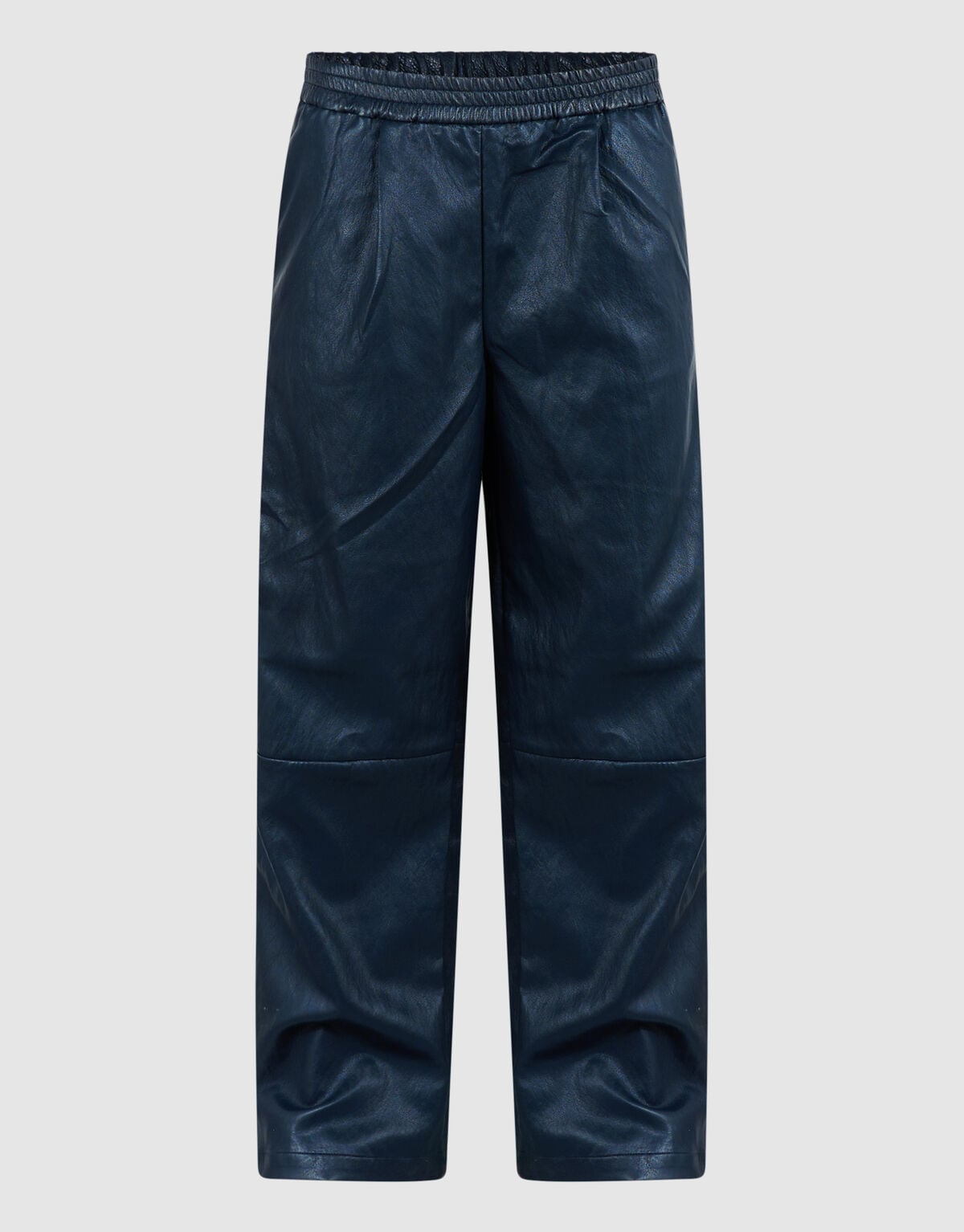 Vegan Leren Barrel Fit Broek Donkerblauw SHOEBY WOMEN