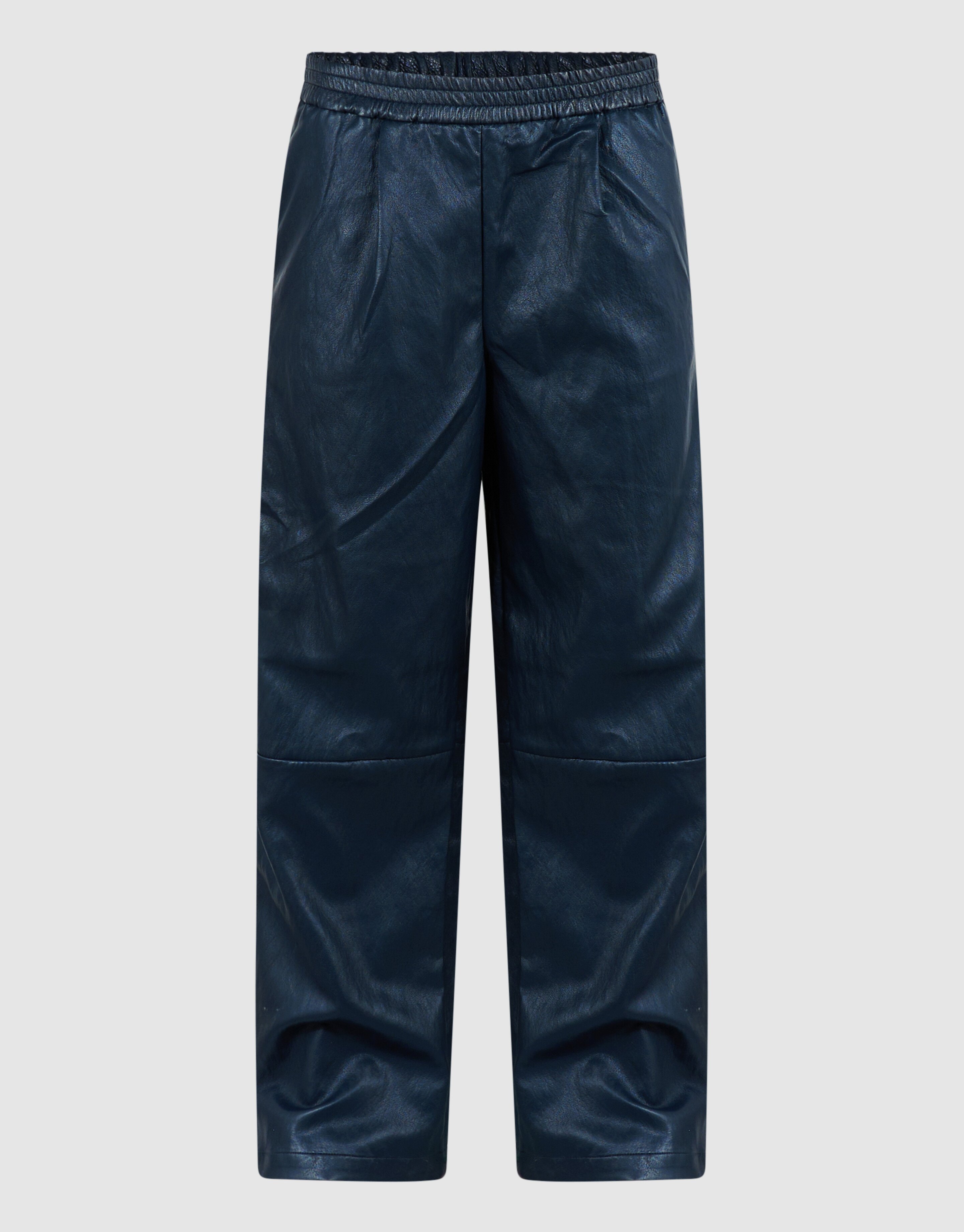 Vegan Leren Barrel Fit Broek Donkerblauw SHOEBY WOMEN