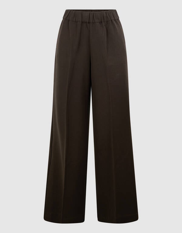 Wide Leg Fit Broek Donkerbruin By Lonneke SHOEBY WOMEN