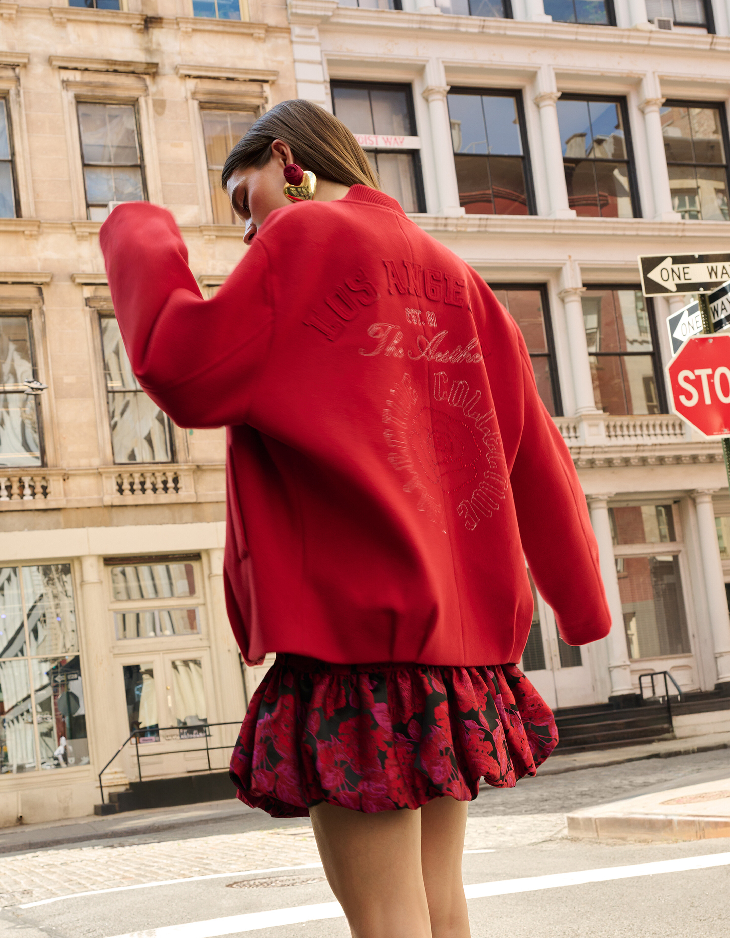 Sporty Oversized Bomber Rood SHOEBY WOMEN