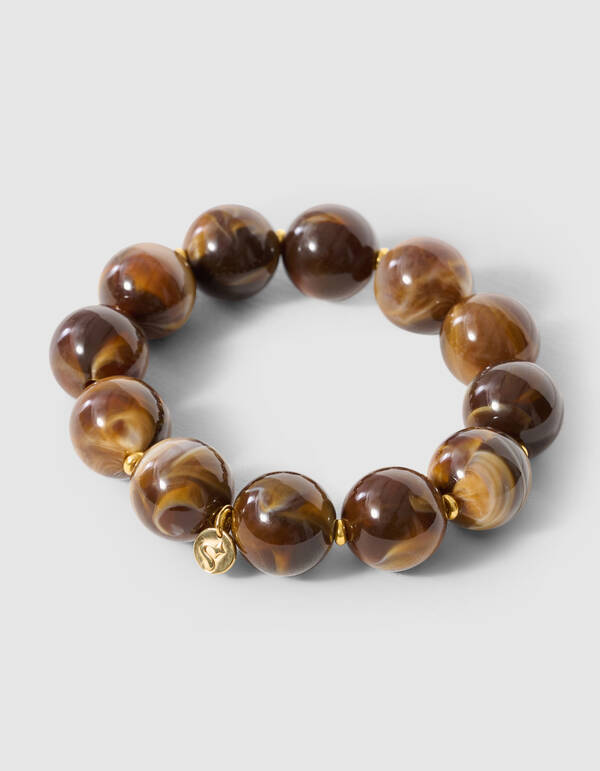 Kralen Armband Bruin SHOEBY ACCESSOIRES