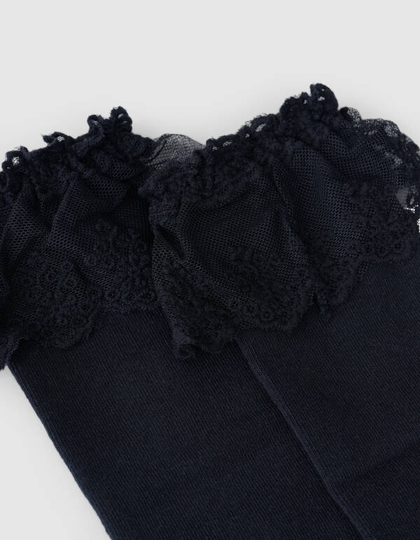 Ruffle Kant Sokken Zwart SHOEBY ACCESSOIRES