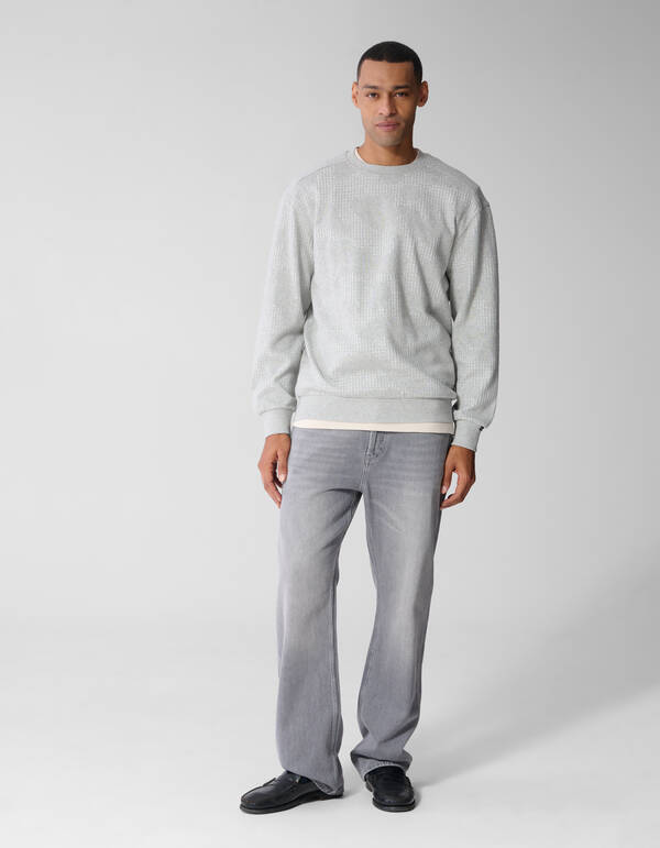 Camo Structure Sweater Lichtgrijs SHOEBY MEN