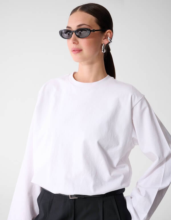Balloon Longsleeve T-shirt Wit SHOEBY WOMEN