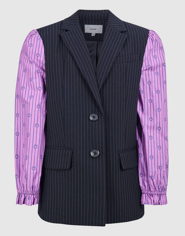 Smiley Pinstripe Blazer Donkerblauw SHOEBY GIRLS