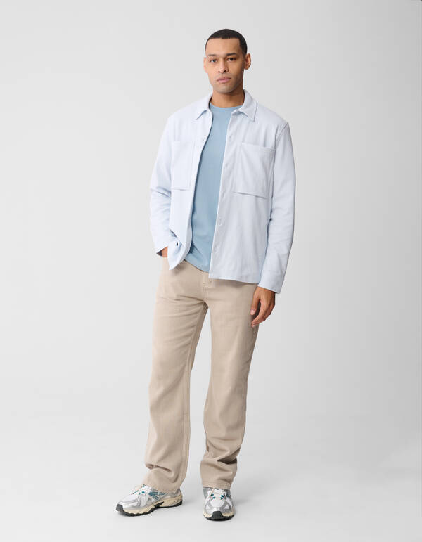 Structuur Overshirt Lichtblauw SHOEBY MEN