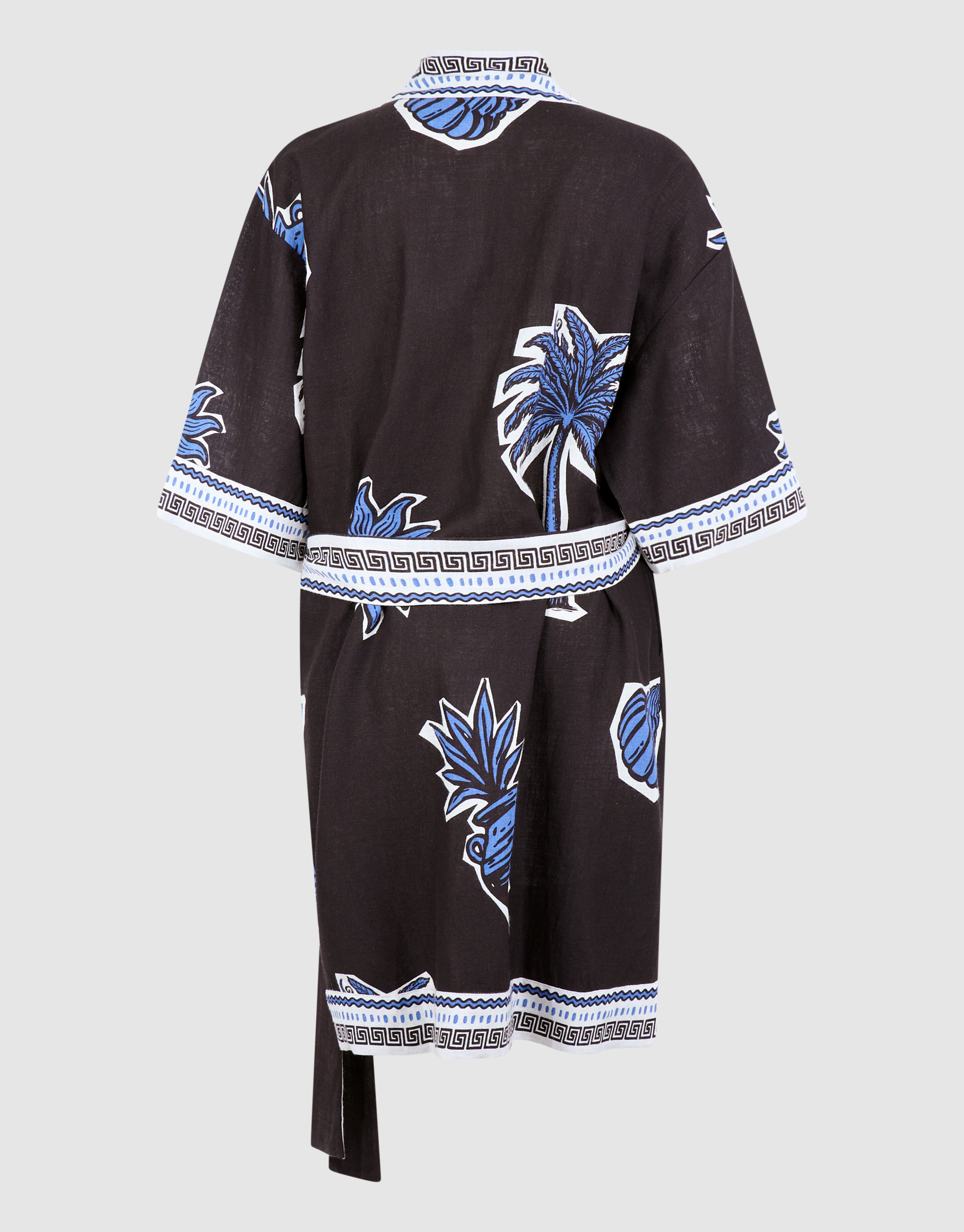 Palm Print Kimono Jurk Bruin SHOEBY WOMEN