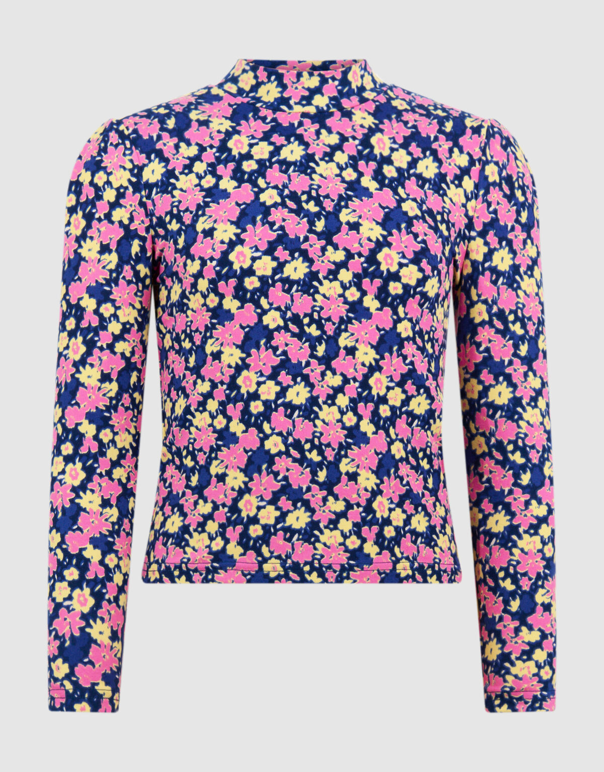 Flower Longsleeve Top Donkerblauw/Roze SHOEBY GIRLS
