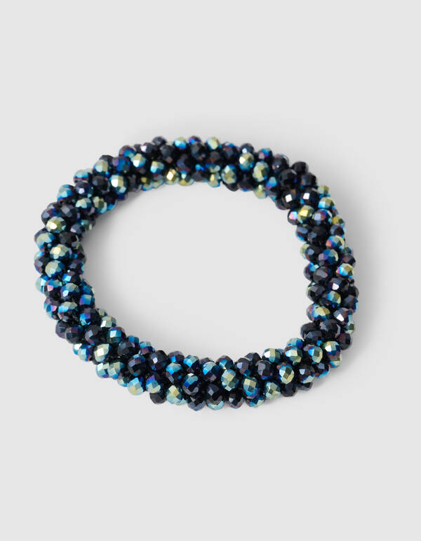 Beaded Haarelastiek Donkerblauw SHOEBY ACCESSOIRES