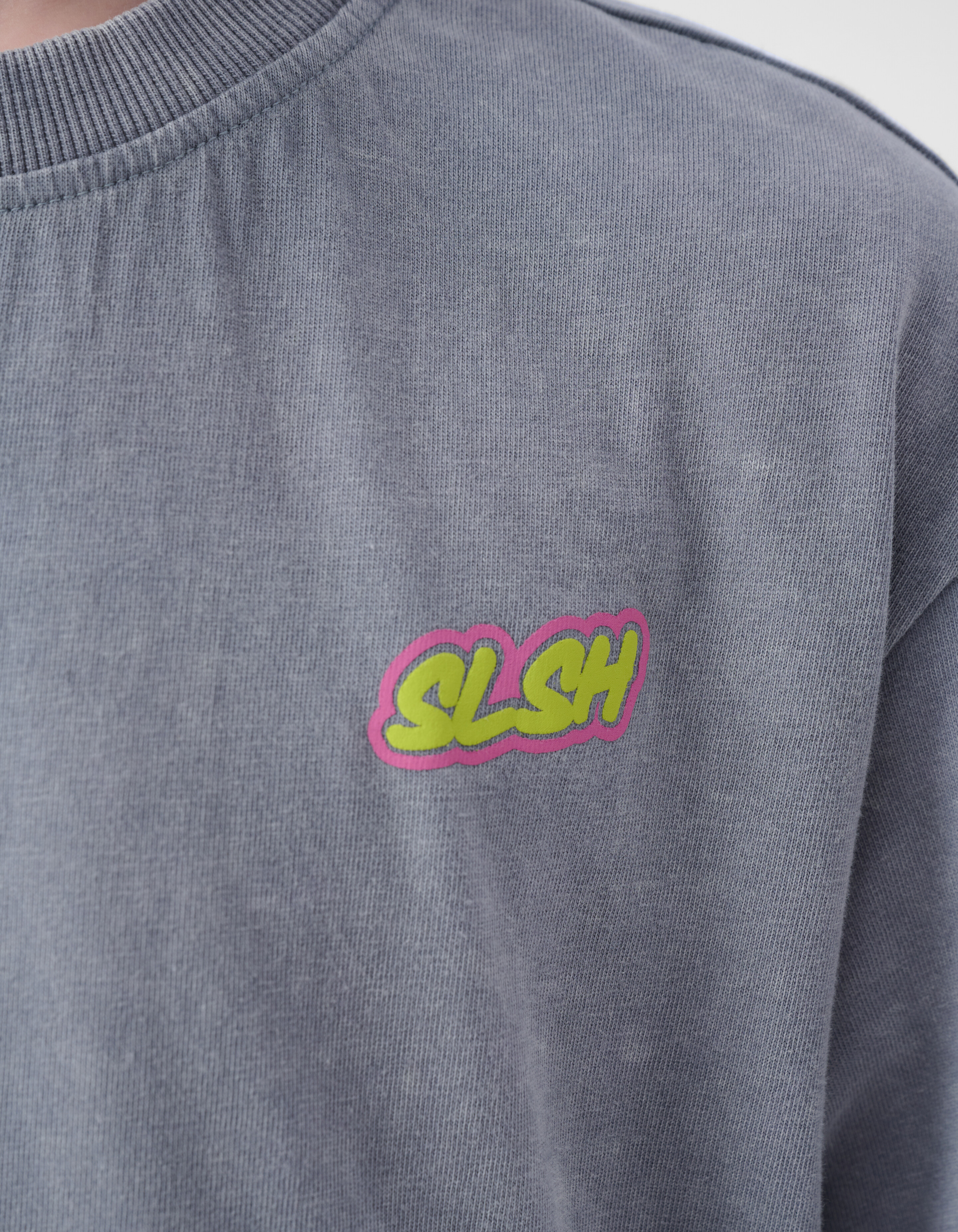 Tekst T-shirt Washed Lichtgrijs SHOEBY BOYS