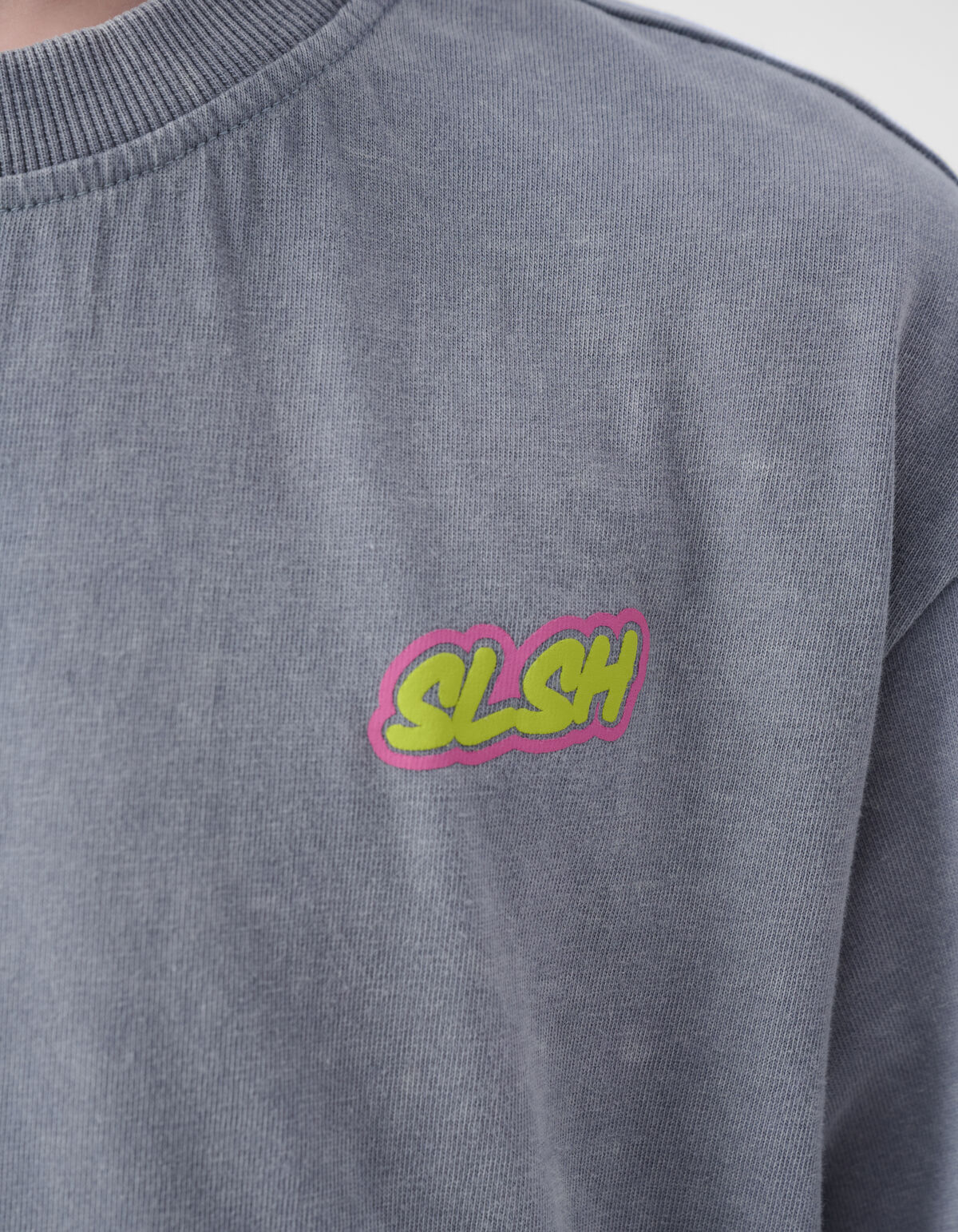 Tekst T-shirt Washed Lichtgrijs SHOEBY BOYS