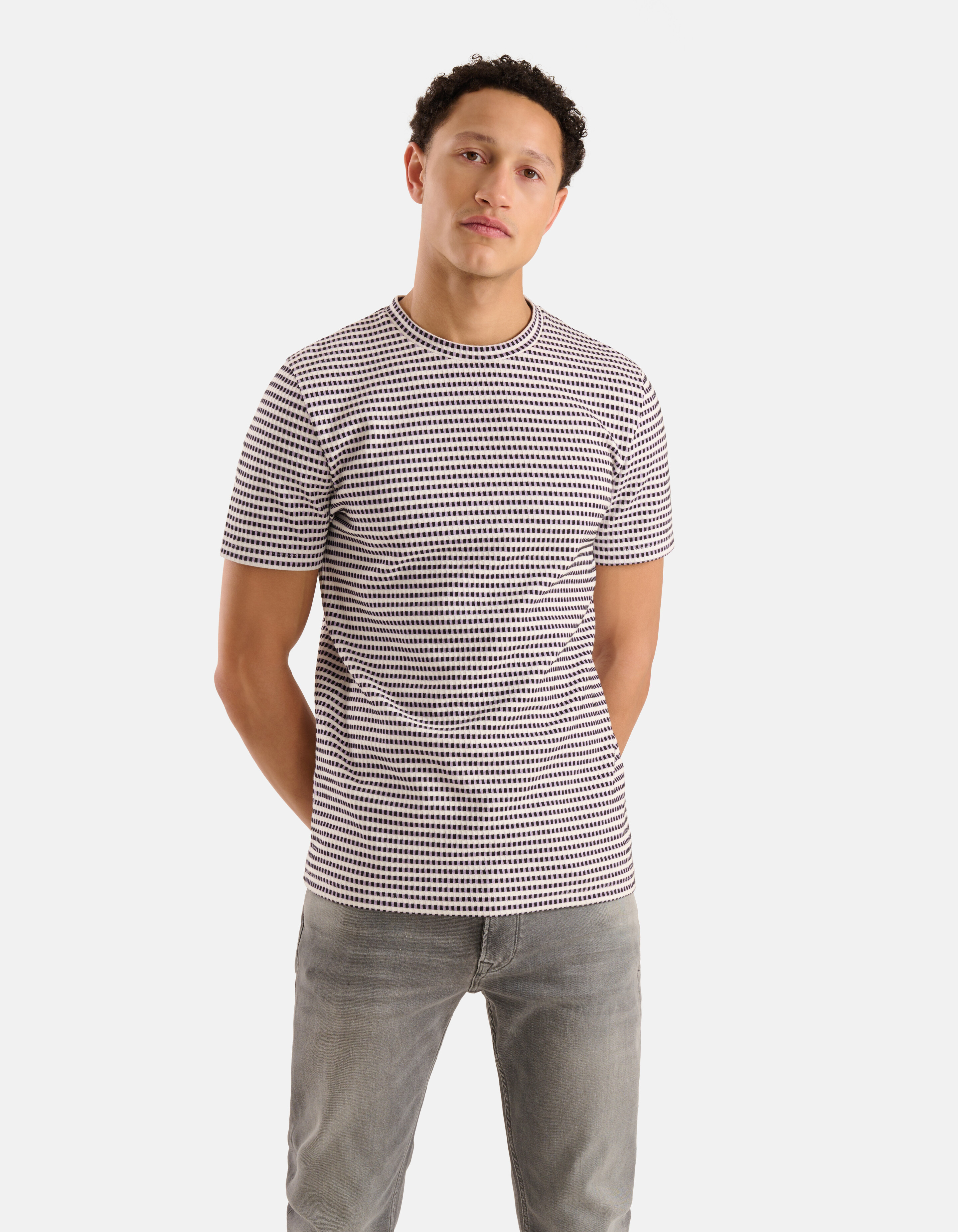 Structuur T-shirt Lichtpaars SHOEBY MEN