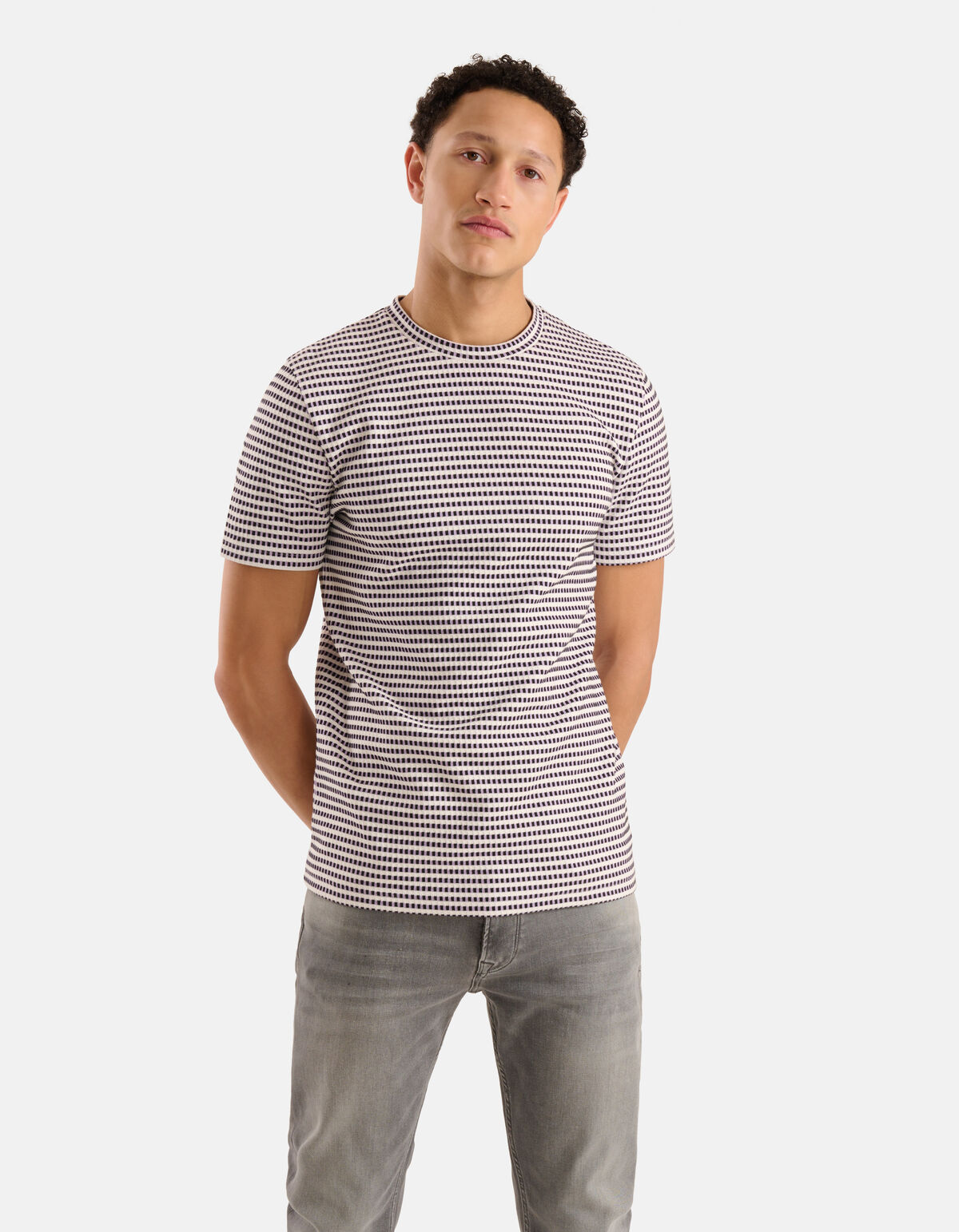 Structuur T-shirt Lichtpaars SHOEBY MEN