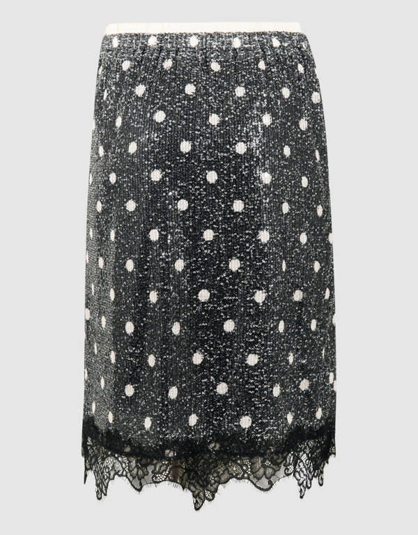 Sequin Polkadot Midi Rok Donkergrijs SHOEBY WOMEN
