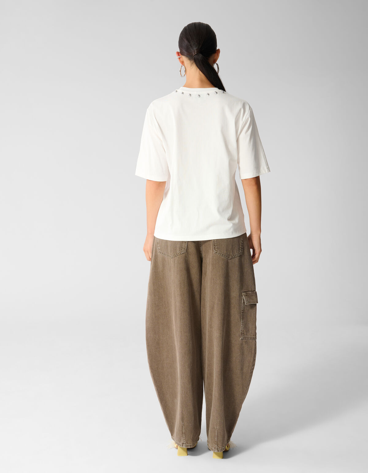 Studded T-shirt Gebroken Wit SHOEBY WOMEN