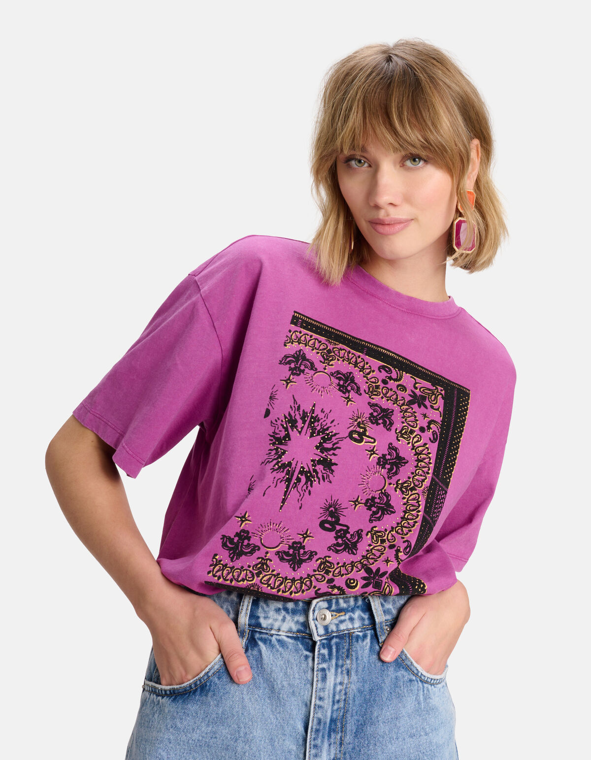 Printed T-shirt Roze SHOEBY WOMEN